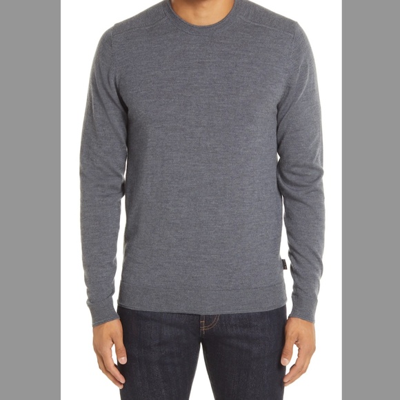 NEW Ted Baker London Men's Gray Sandkas Slim Fit Crewneck Sweater